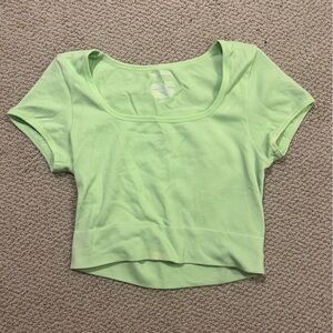 Wild Fable Green Fitted Cap Sleeve T-Shirt